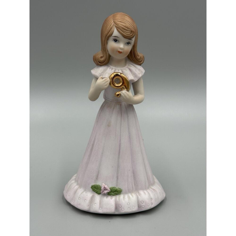 1982 Enesco Growing Up Birthday Girls Age 9 Vintage Figurine Light Brown Hair